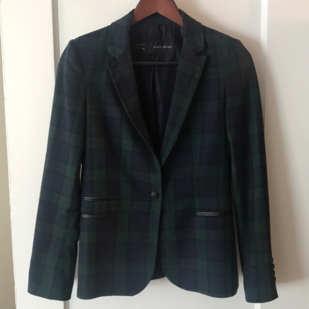Zara Blackwatch Plaid Blazer